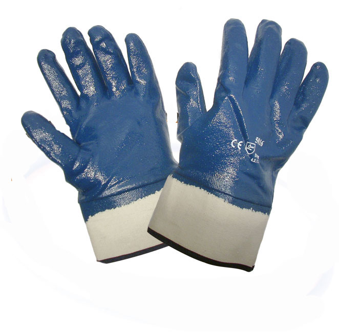 Перчатки нитриловые, манжет крага (синие, мод.ТТ10)