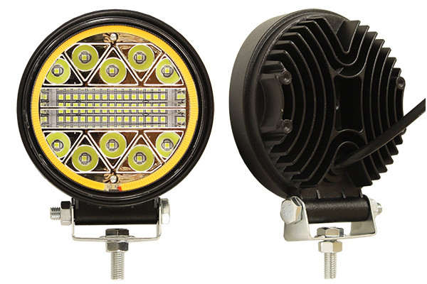 Фара светодиодная п/т и рабочего света, 10-30V, 120W (d=112мм, 40 LED, с желтой подсветкой 5W)
