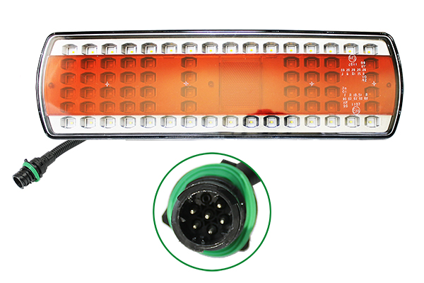 Фонарь задний LED 24V, правый с кабелем (КамАЗ 5490, МАЗ, 112.08.69-02, 455х130х40мм,76LED, 15.2W)