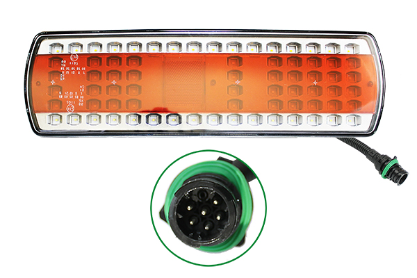 Фонарь задний LED 24V, левый с кабелем (КамАЗ 5490, МАЗ, 112.08.69-03, 455х130х40мм,76LED, 15.2W)