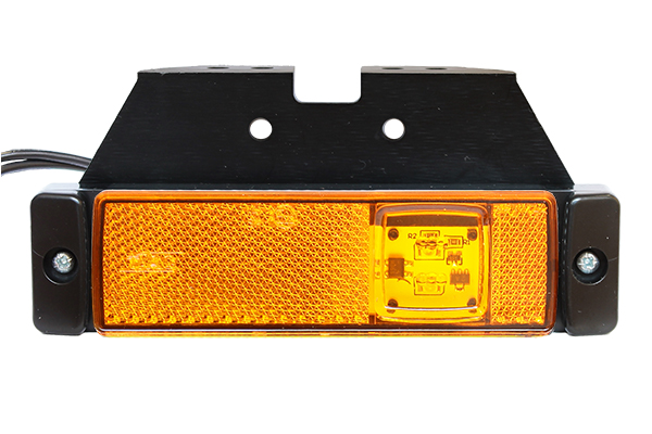 Фонарь габаритный LED 12-24V, желтый (116х32мм, 2-светодиода, с кронштейном, M720306, M551445)
