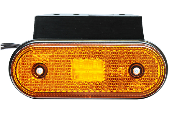 Фонарь габаритный LED 12-24V, желтый (120х46мм, 4-светодиода, с кронштейном)