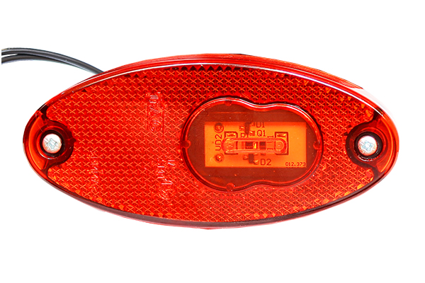 Фонарь габаритный LED 12-24V, красный (102х46мм, 2-светодиода)