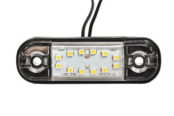 Фонарь габаритный LED 12-24V, MINI, белый (L=85мм, 12-светодиодов ″овал″)