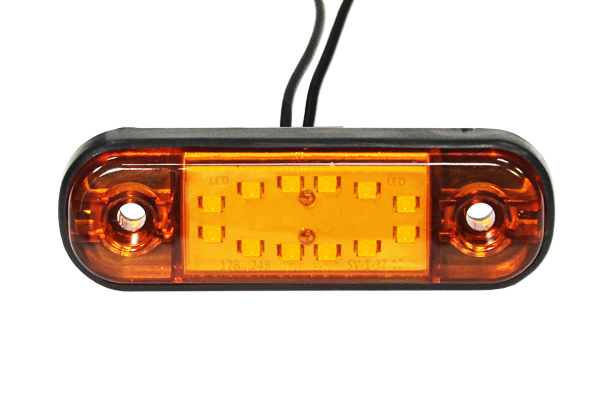 Фонарь габаритный LED 12-24V, MINI, желтый (L=85мм, 12-светодиодов ″овал″)