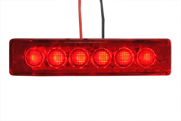 Фонарь габаритный LED 24V, красный (L=90мм, 6-светодиодов)