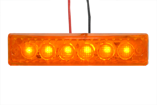 Фонарь габаритный LED 24V, желтый (L=90мм, 6-светодиодов)