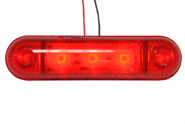 Фонарь габаритный LED 24V, красный (L=95мм, 3-светодиода)
