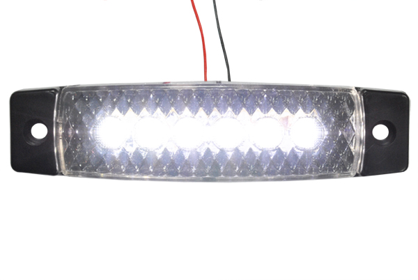 Фонарь габаритный LED 24V, белый (30x130мм, 6-светодиодов)