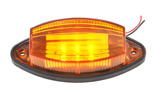 Фонарь габаритный LED 24V, желтый (L=100мм, 6-светодиодов, ″лодочка″)