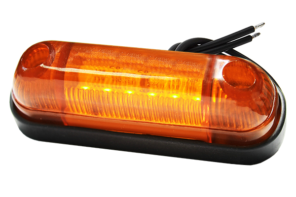 Фонарь габаритный LED 12-30V, MINI, желтый (L=80мм, 6-светодиода), высокий