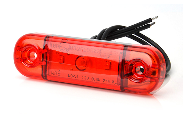 Фонарь габаритный LED 12-30V, MINI, красный (L=80мм, 3-светодиода)