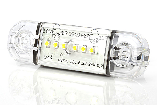 Фонарь габаритный LED 12-30V, MINI, белый (L=80мм, 6-светодиодов)