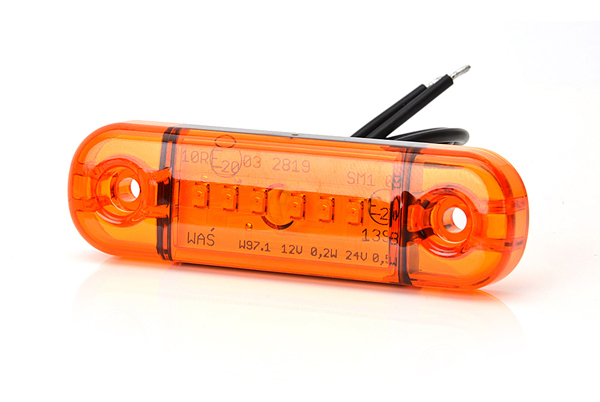 Фонарь габаритный LED 12-30V, MINI, желтый (L=80мм, 6-светодиодов)