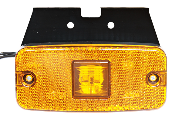 Фонарь габаритный LED 12-24V, желтый (111х51мм, 2-светодиода, с кронштейном)
