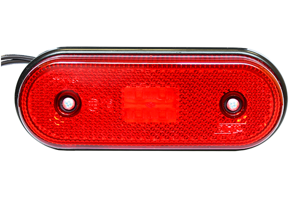 Фонарь габаритный LED 12-24V, красный (120х46мм, 4-светодиода)