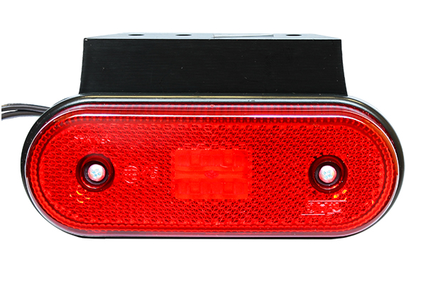 Фонарь габаритный LED 12-24V, красный (120х46мм, 4-светодиода, с кронштейном)