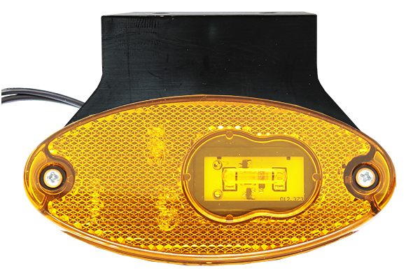 Фонарь габаритный LED 12-24V, желтый (102х46мм, 2-светодиода, с кронштейном)