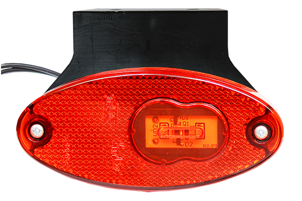 Фонарь габаритный LED 12-24V, красный (102х46мм, 2-светодиода, с кронштейном)