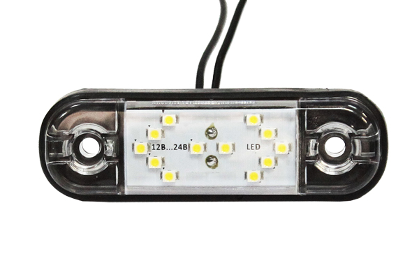 Фонарь габаритный LED 12-24V, MINI, белый (L=85мм, 12-светодиодов ″стрелки″)