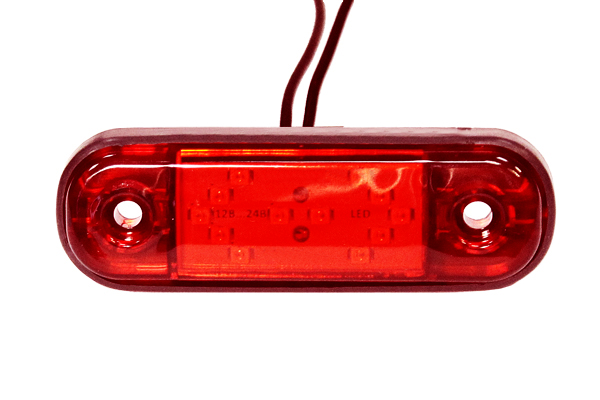 Фонарь габаритный LED 12-24V, MINI, красный (L=85мм, 12-светодиодов ″стрелки″)