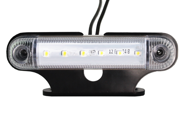 Фонарь габаритный LED 12-24V, белый (L=115мм, 6-светодиодов, с кронштейном)