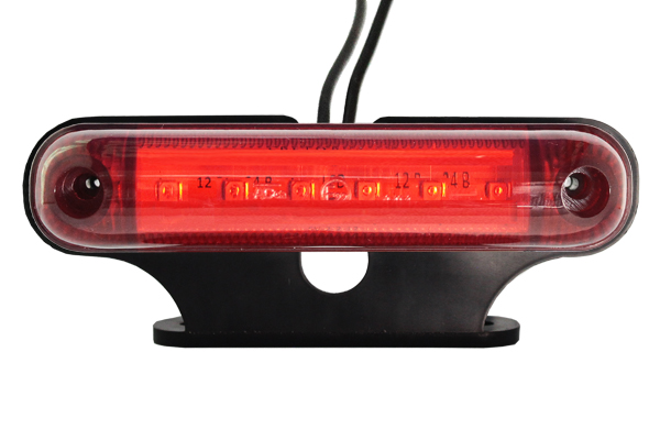 Фонарь габаритный LED 12-24V, красный (L=115мм, 6-светодиодов, с кронштейном)