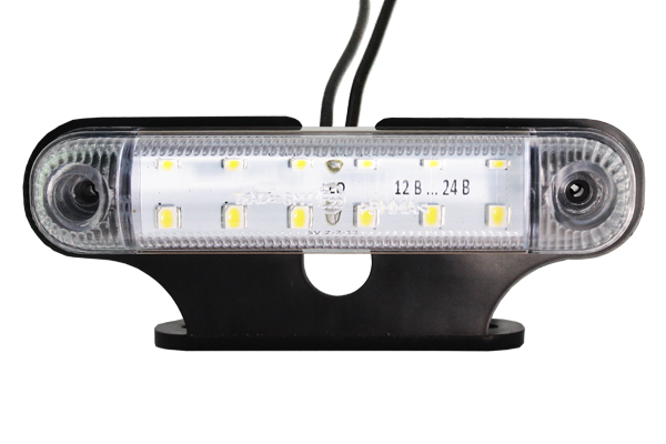 Фонарь габаритный LED 12-24V, белый (L=115мм, 12-светодиодов, с кронштейном)