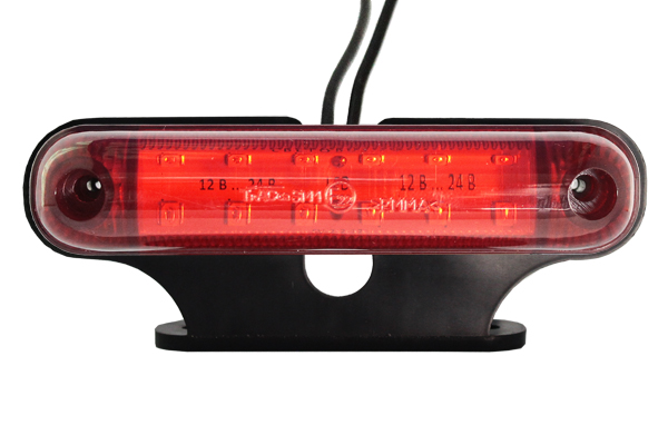 Фонарь габаритный LED 12-24V, красный (L=115мм, 12-светодиодов, с кронштейном)