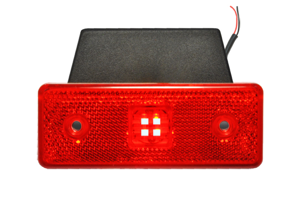 Фонарь габаритный LED 24V с пластик. кронштейном, красный (4-светодиода)