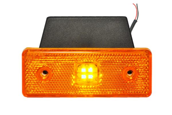 Фонарь габаритный LED 24V с пластик. кронштейном, желтый (4-светодиода)