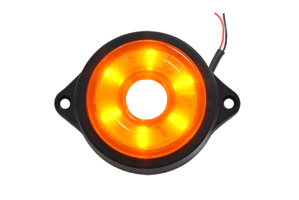 Фонарь габаритный LED 24V, круглый d=55мм желтый (6-светодиодов)