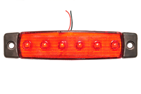 Фонарь габаритный LED 24V, красный (L=95мм, 6-светодиодов)