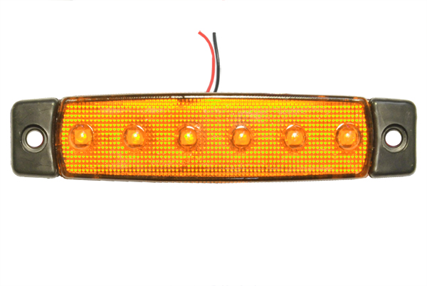 Фонарь габаритный LED 24V, желтый (L=95мм, 6-светодиодов)