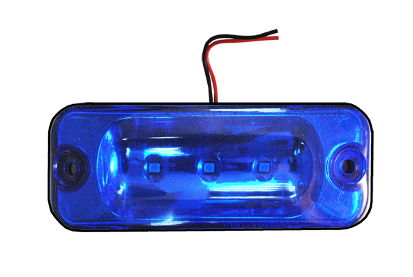 Фонарь габаритный LED синий (стекло синее) 31006503