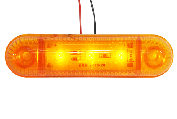 Фонарь габаритный LED 24V, желтый (L=95мм, 3-светодиода)