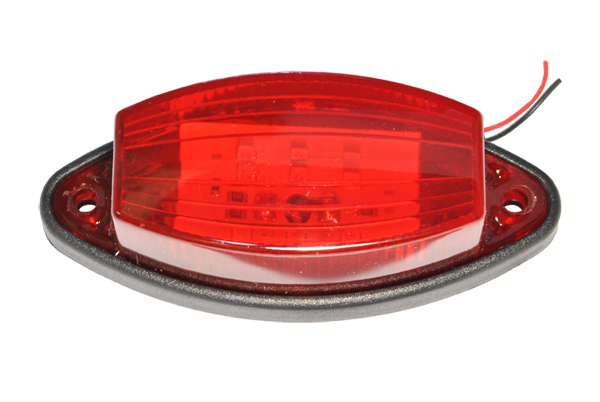 Фонарь габаритный LED 24V, красный (L=100мм, 6-светодиодов, ″лодочка″)