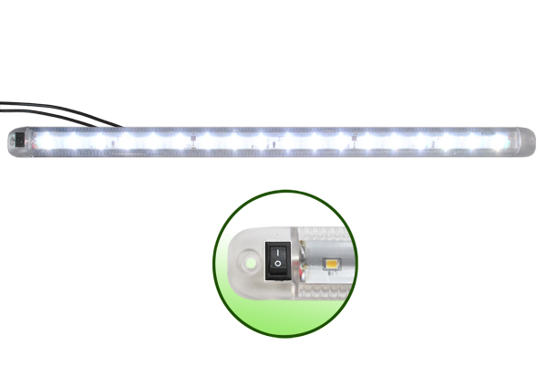 Фонарь освещения салона LED 24V, белый (L= 560мм, 18-светодиодов NEW, с выкл.)