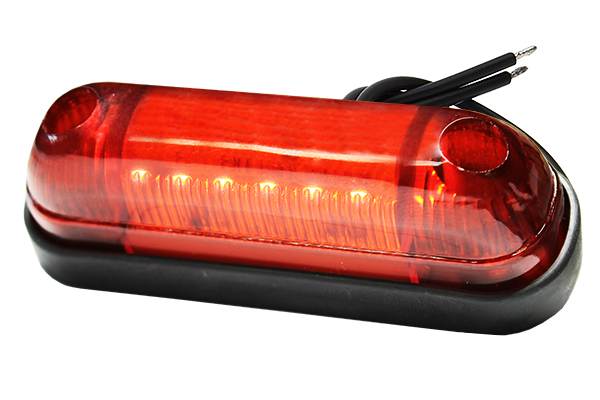 Фонарь габаритный LED 12-30V, MINI, красный (L=80мм, 6-светодиода), высокий